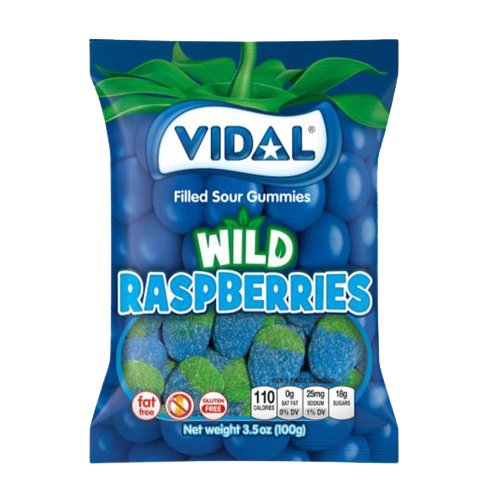 Vidal - Filled Sour Gummies Wild Raspberries - 100g - Sugar Daddy's